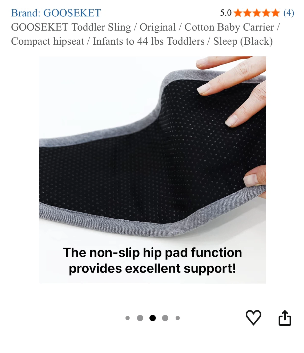 GOOSEKET Toddler Sling / Baby Carrier - Black - photo 5