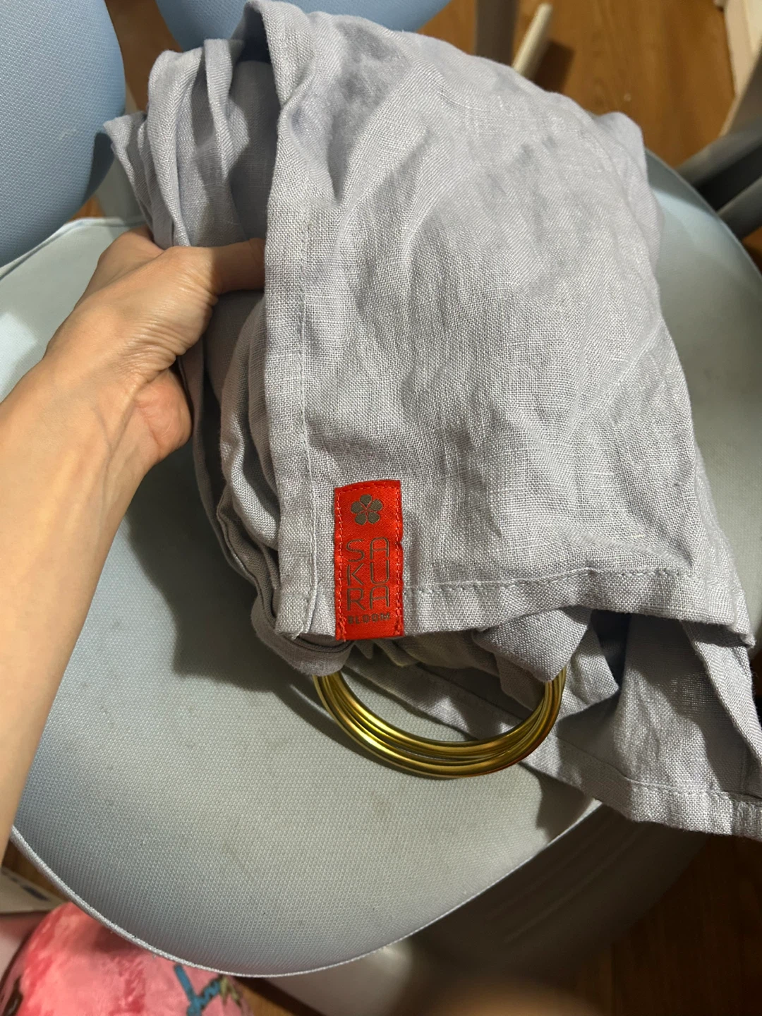 Sakura Bloom Ring Sling - Grey Linen - photo 3
