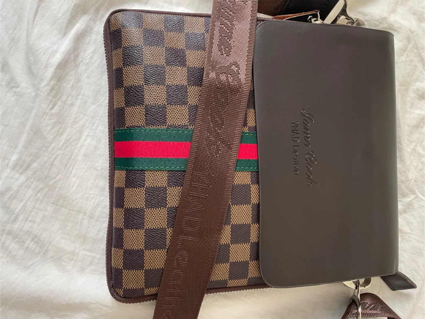 James Cook Shoulder Bag - Brown Checkered - photo 2