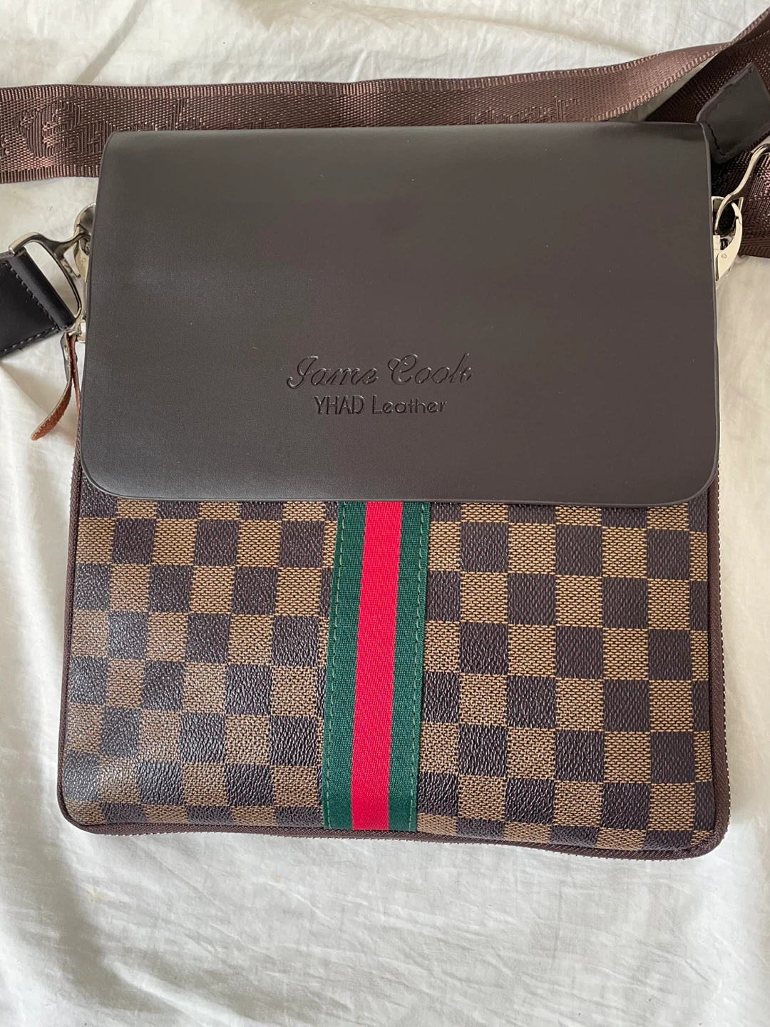 James Cook Shoulder Bag - Brown Checkered