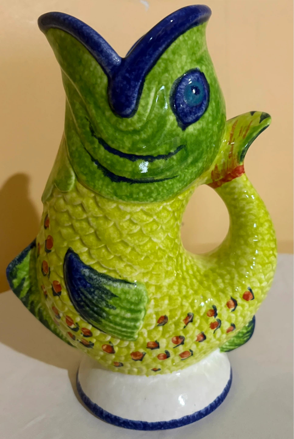 Vietri "Made in Italy" Ceramic Fish Pitcher