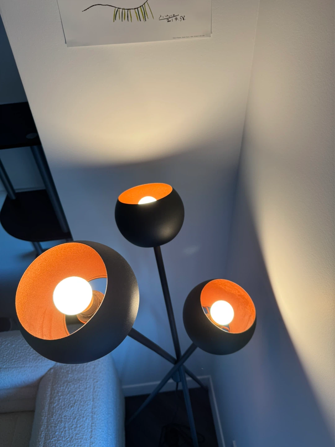 Black 3-Head Floor Lamp with Tripod Base - photo 3