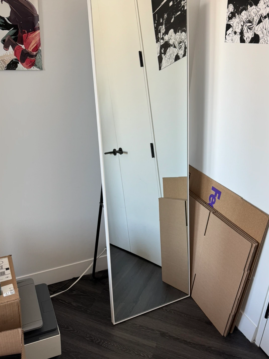 Full Length Standing Mirror with White Frame