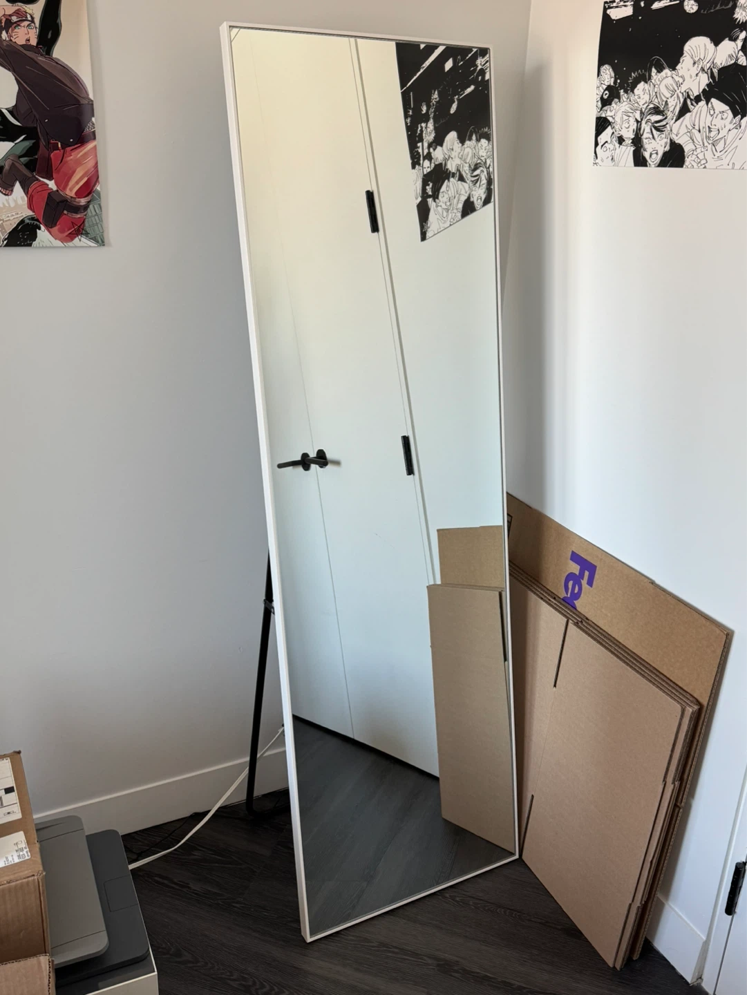 Full Length Standing Mirror with White Frame - photo 2