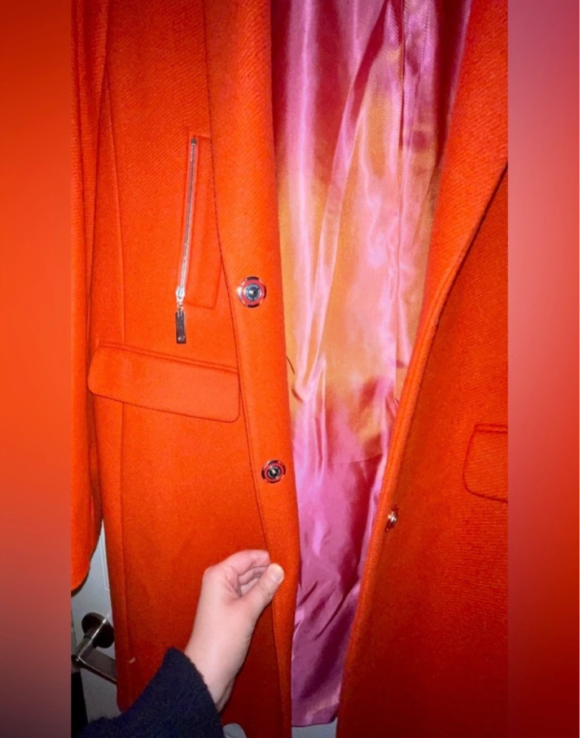 Escada Sport Bright Orange Wool Coat size 12/14 - photo 5