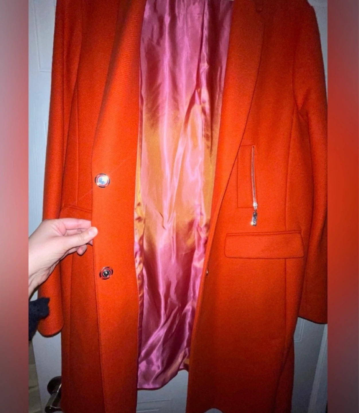 Escada Sport Bright Orange Wool Coat size 12/14 - photo 4