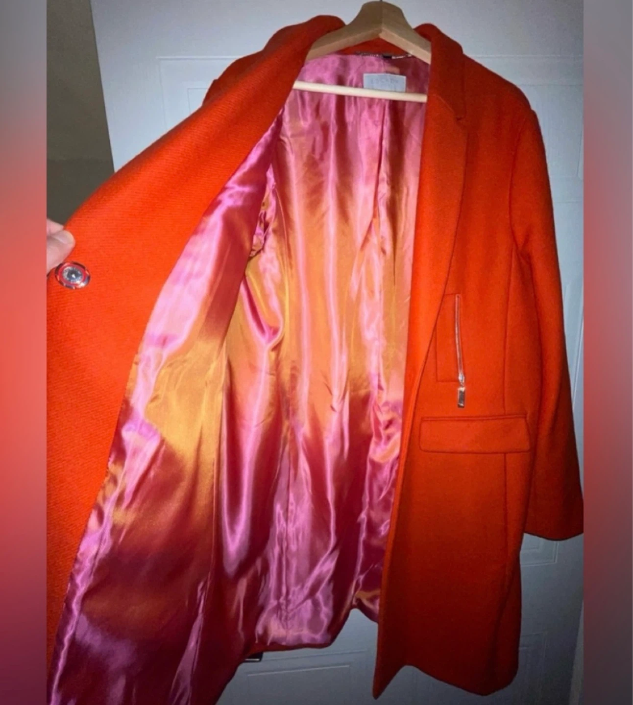 Escada Sport Bright Orange Wool Coat size 12/14 - photo 3