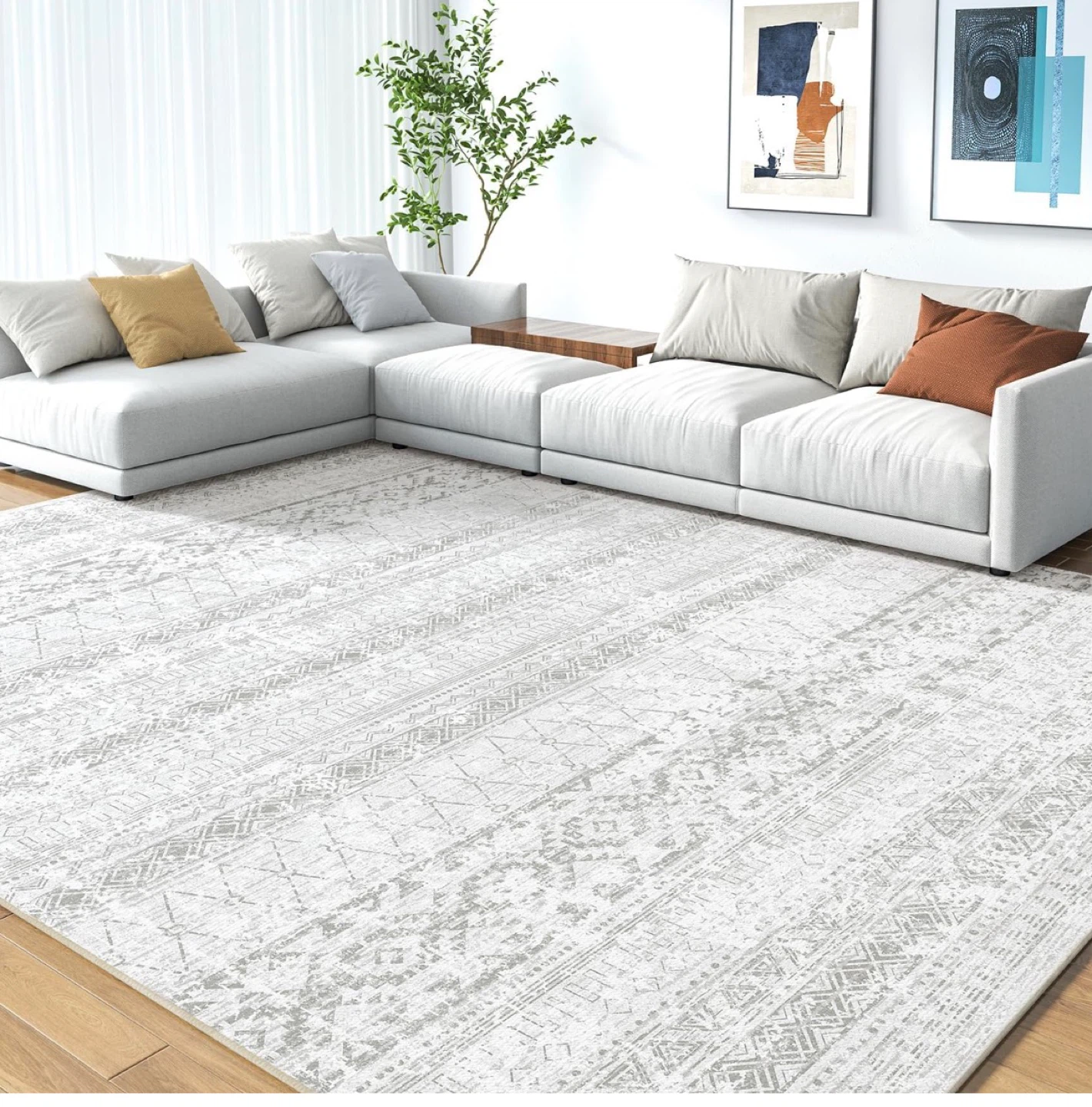 Machine Washable Area Rug - Soft Surface, Non-Slip Backing