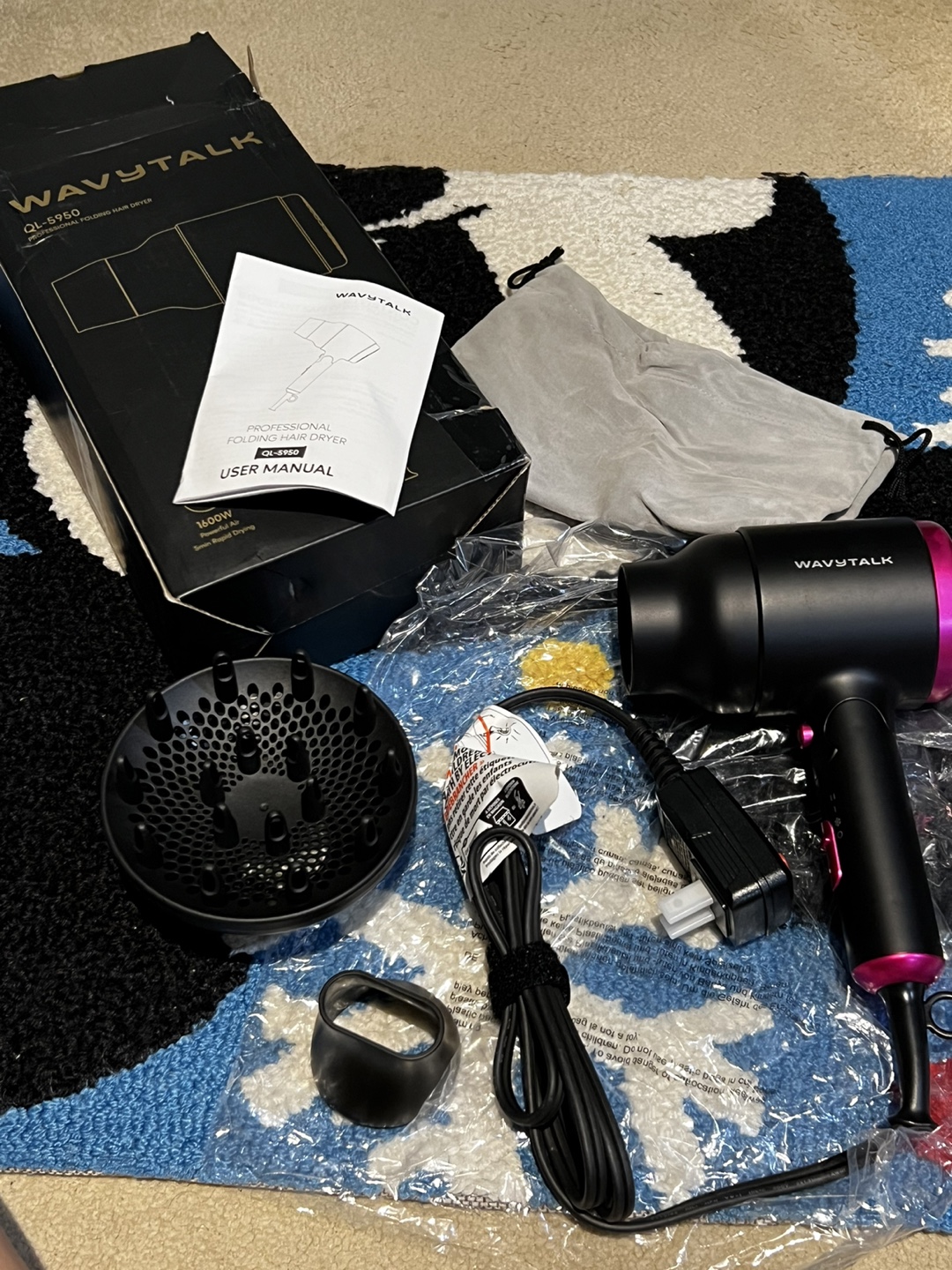 WAVYTALK Professional Folding Hair Dryer QL-5950