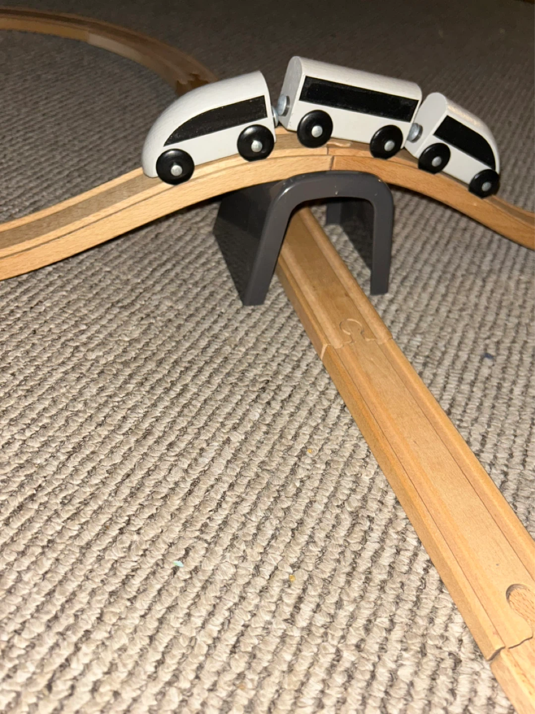 Wooden Train Track Set with Tunnel and Train - photo 2