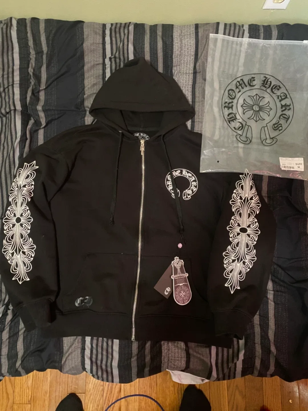 Chrome Hearts Black Zip Up Hoodie