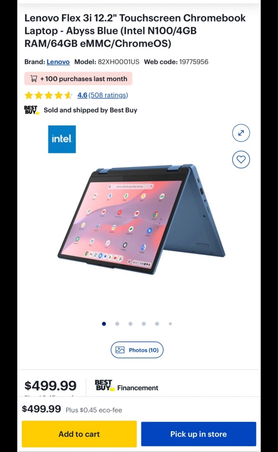 Lenovo Flex 3i 12.2" Touchscreen Chromebook Laptop