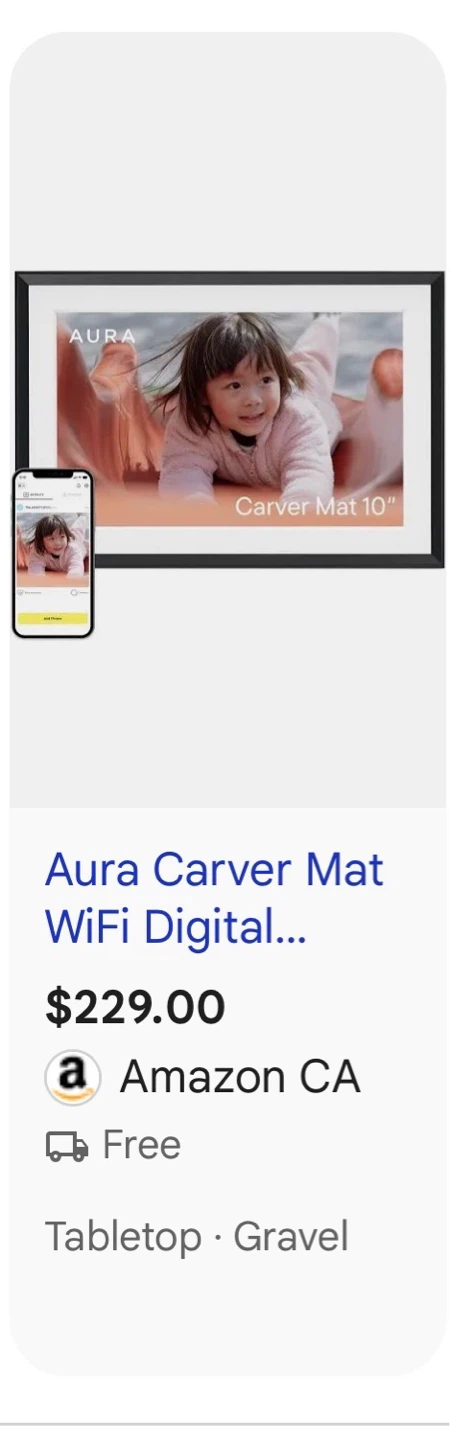 Carver Aura Digital Photo Frame - Sea Salt - photo 4