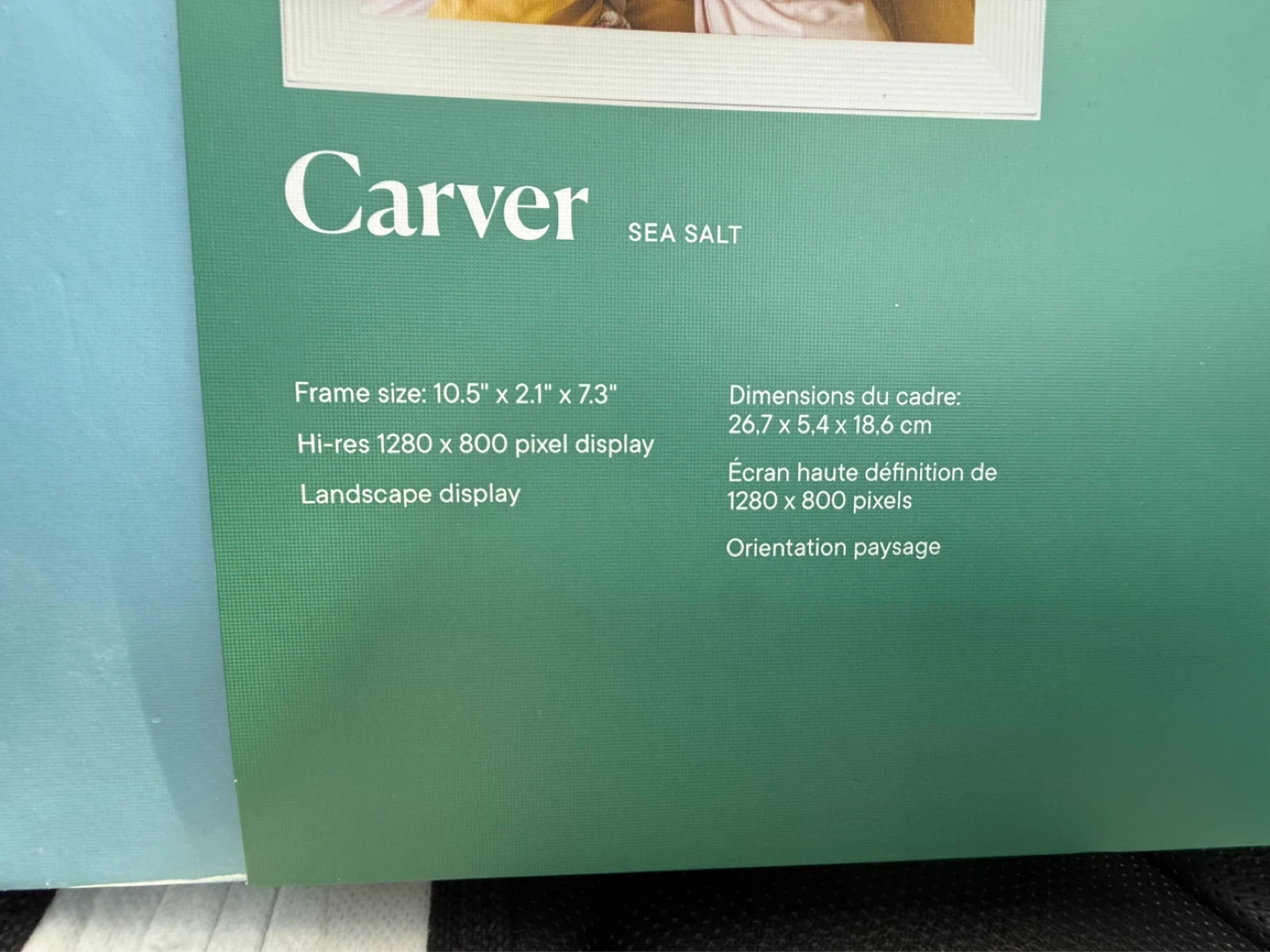Carver Aura Digital Photo Frame - Sea Salt - photo 2