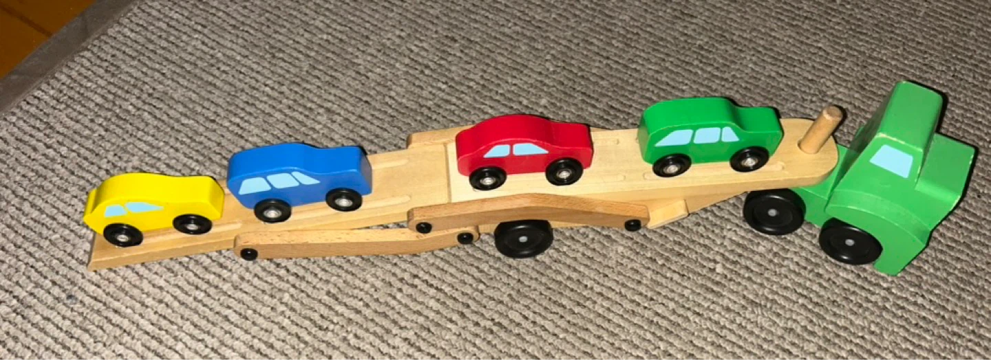 Wooden Car Carrier Truck with Cars Toy - photo 3