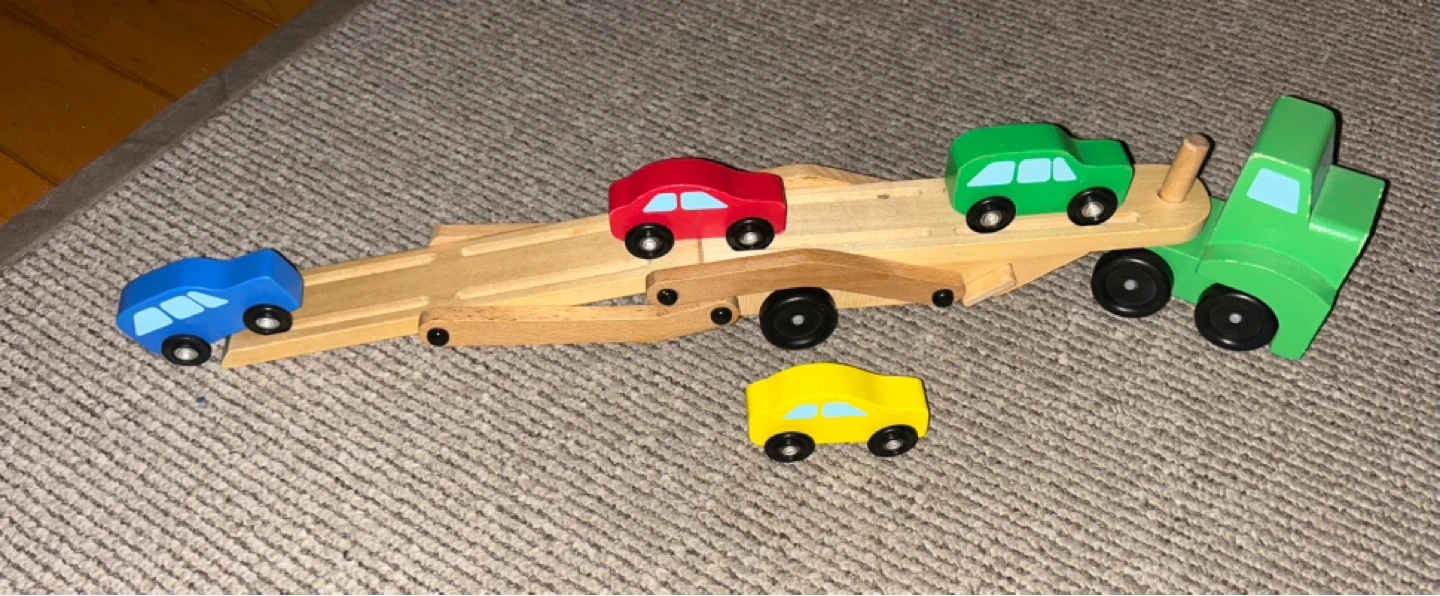 Wooden Car Carrier Truck with Cars Toy - photo 4