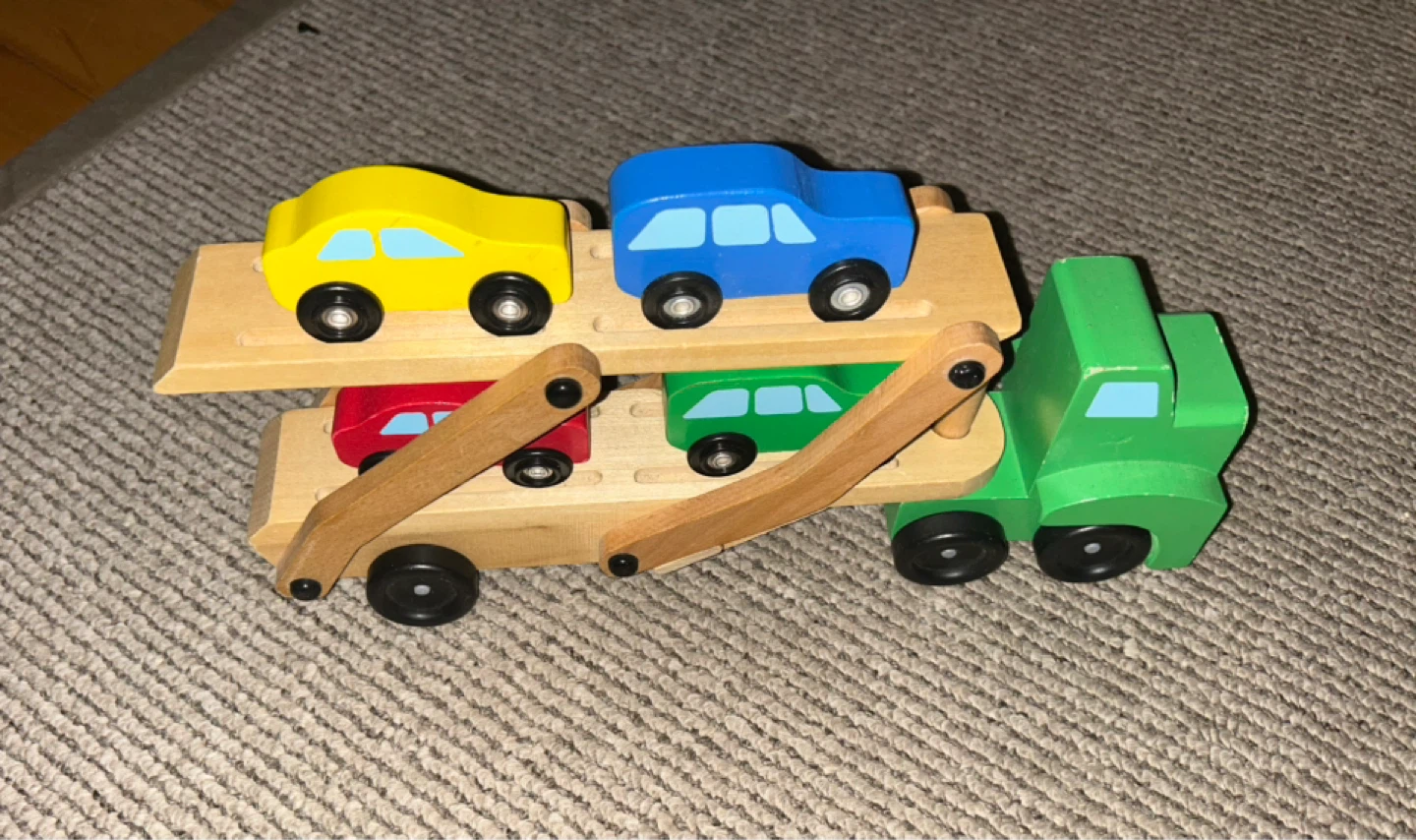 Wooden Car Carrier Truck with Cars Toy - photo 2