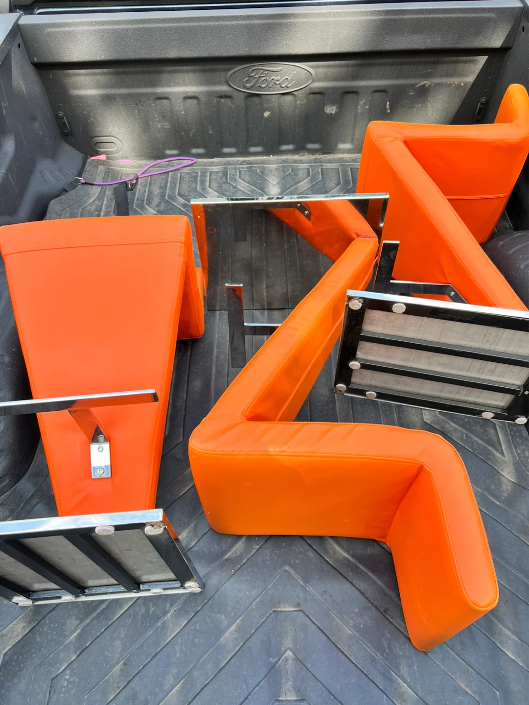 Modern Orange Bar [Stool Set Of 3] - photo 2