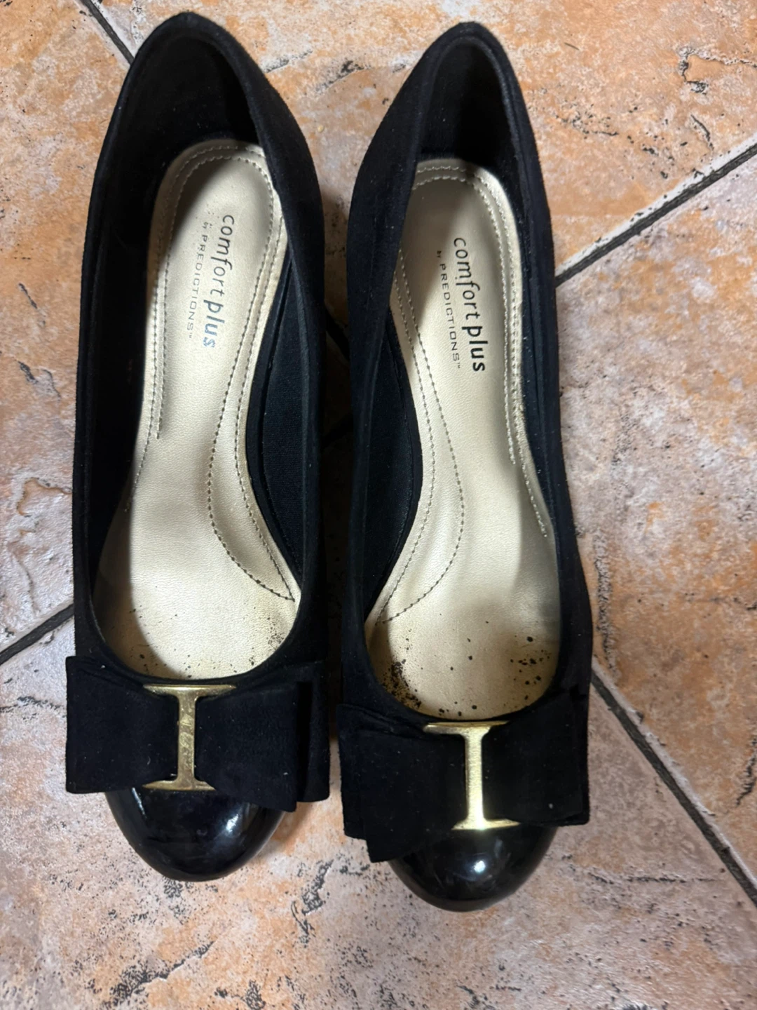 Comfort Plus Black Bow Flats