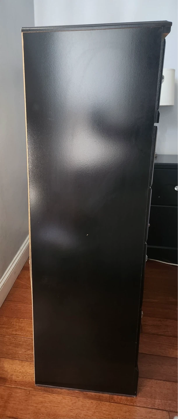 Black 5-Drawer Dresser with Crystal Knobs - photo 2