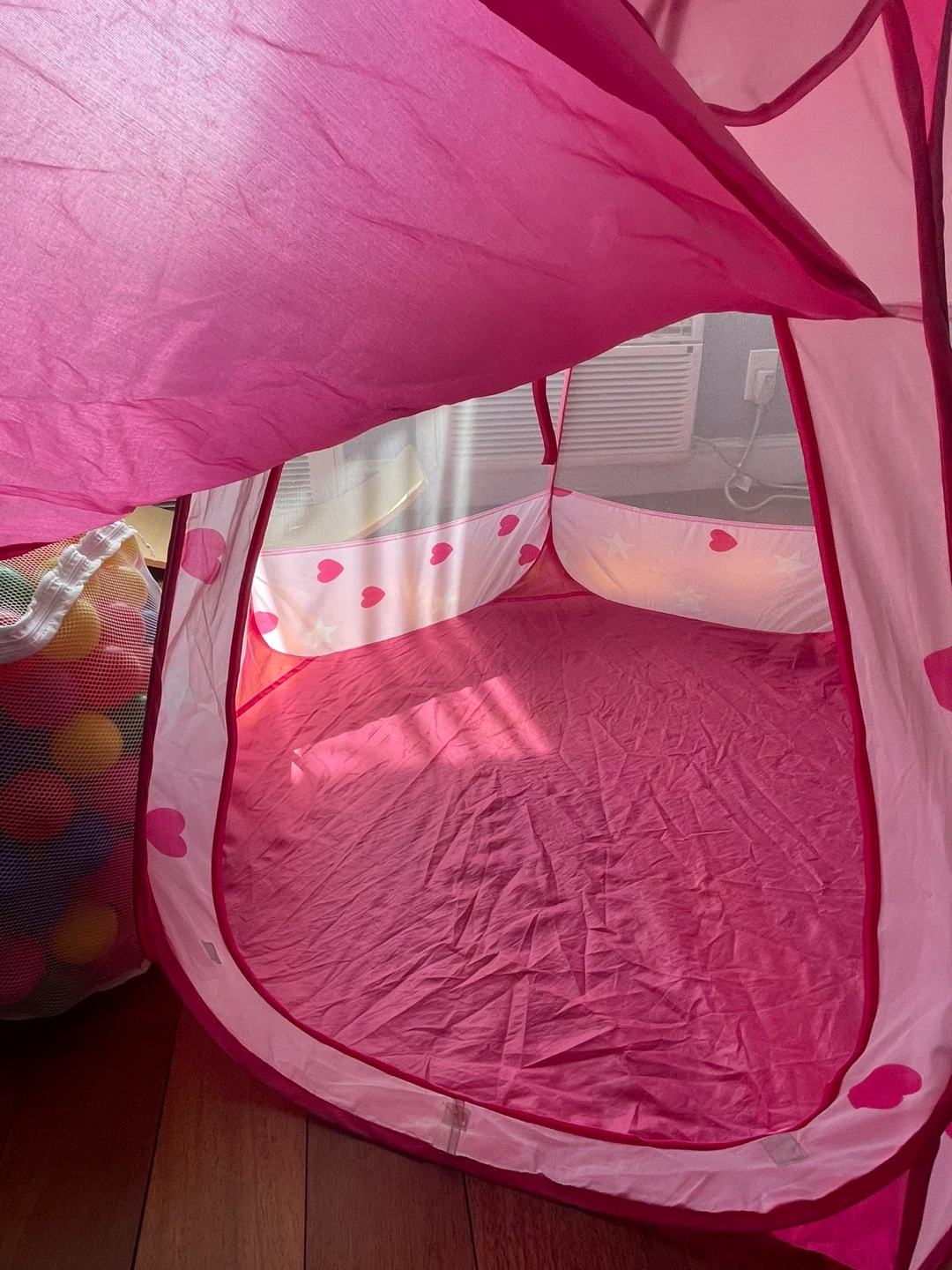 Foldable Pink Princess Play Tent with Ball Bag Included - photo 2