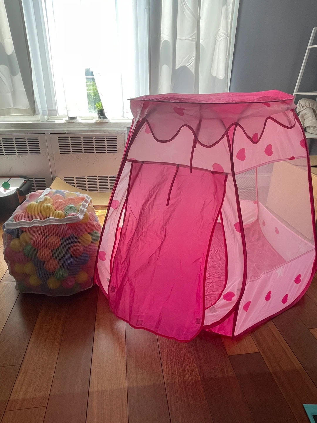 Foldable Pink Princess Play Tent with Ball Bag Included