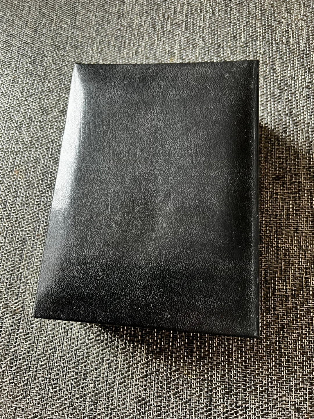 Black jewellery box with gold interior