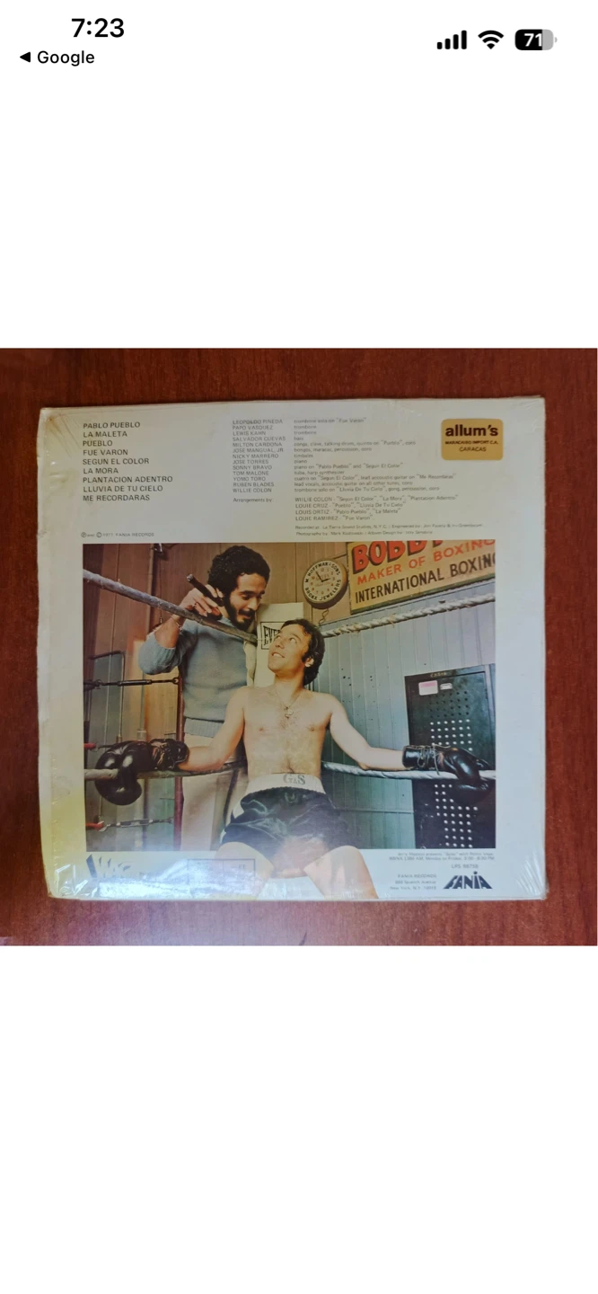 Willie Colon Presents Ruben Blades - Metiendo Mano! Vinyl Record - photo 2