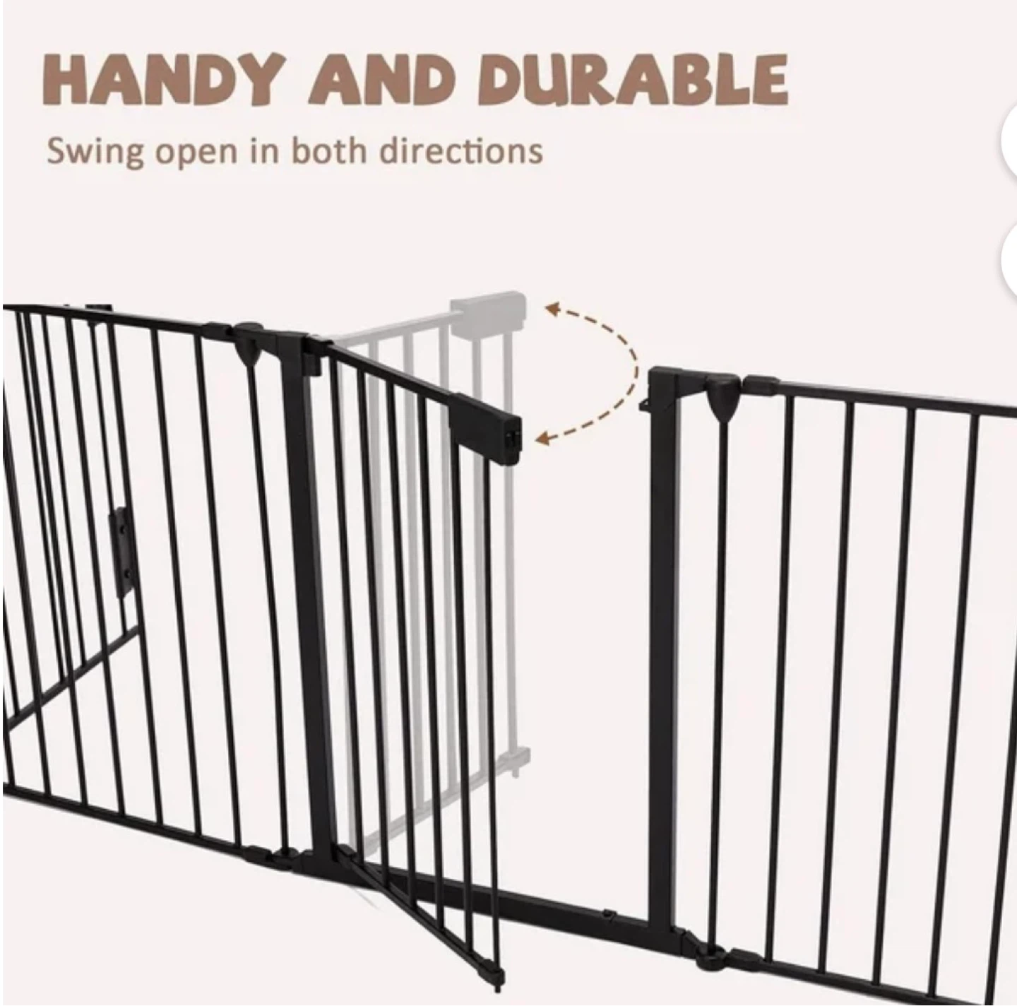 ChVans 74" Wide Safety Gate, Metal Baby Gate with Door BNIB - photo 4