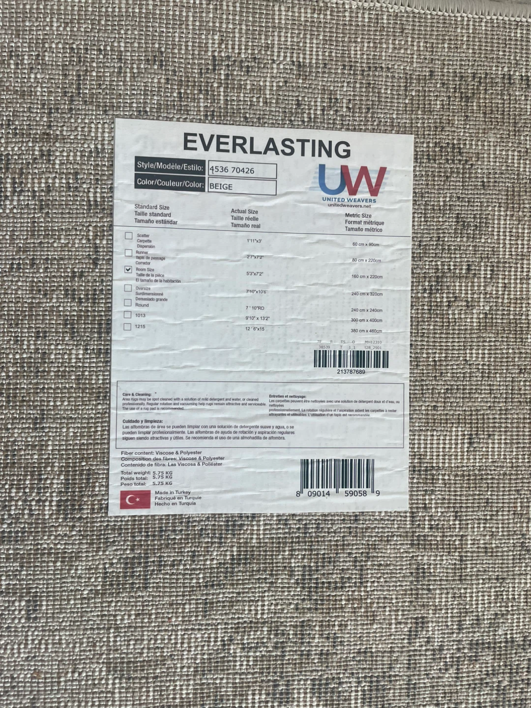 Everlasting Area Rug - Beige - photo 2