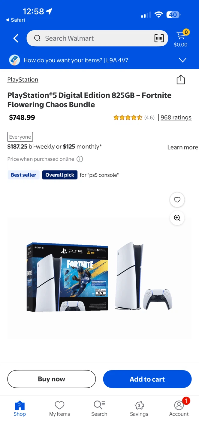 PlayStation 5 Digital Edition 825GB - Fortnite Bundle