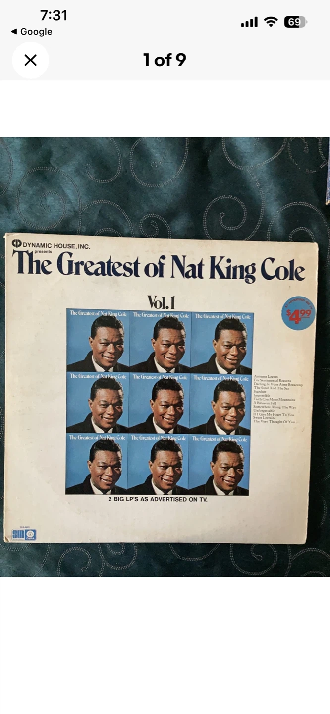 The Greatest of Nat King Cole Vol. 1 & 2 Vinyl Records