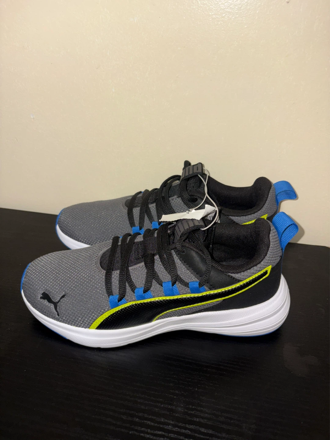 Puma Running Shoes Gray/Black/Blue size 4Y - photo 5