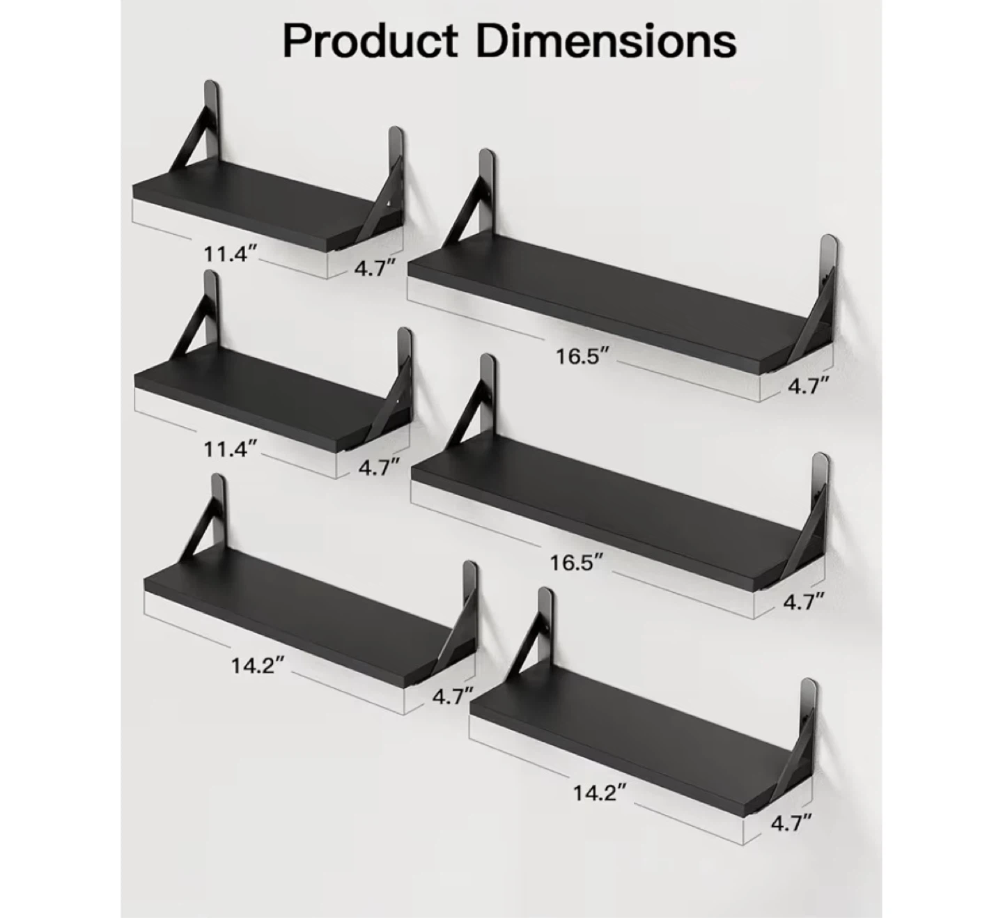 AMADA Paulownia Wood Wall Shelf Set - photo 5