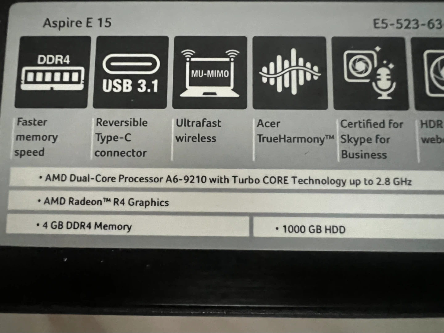 Acer Aspire E 15 Laptop window 10 - photo 4