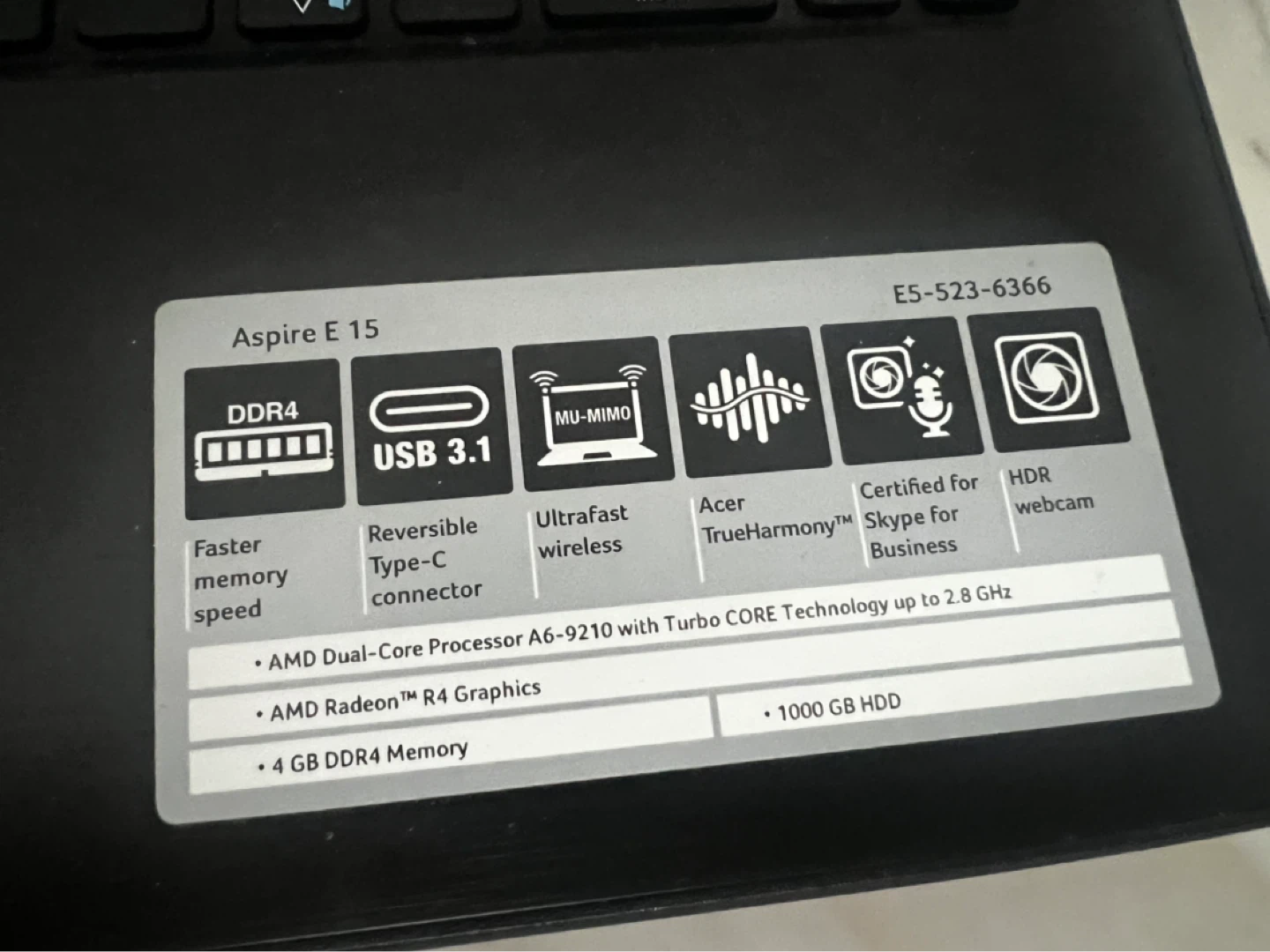 Acer Aspire E 15 Laptop window 10 - photo 3