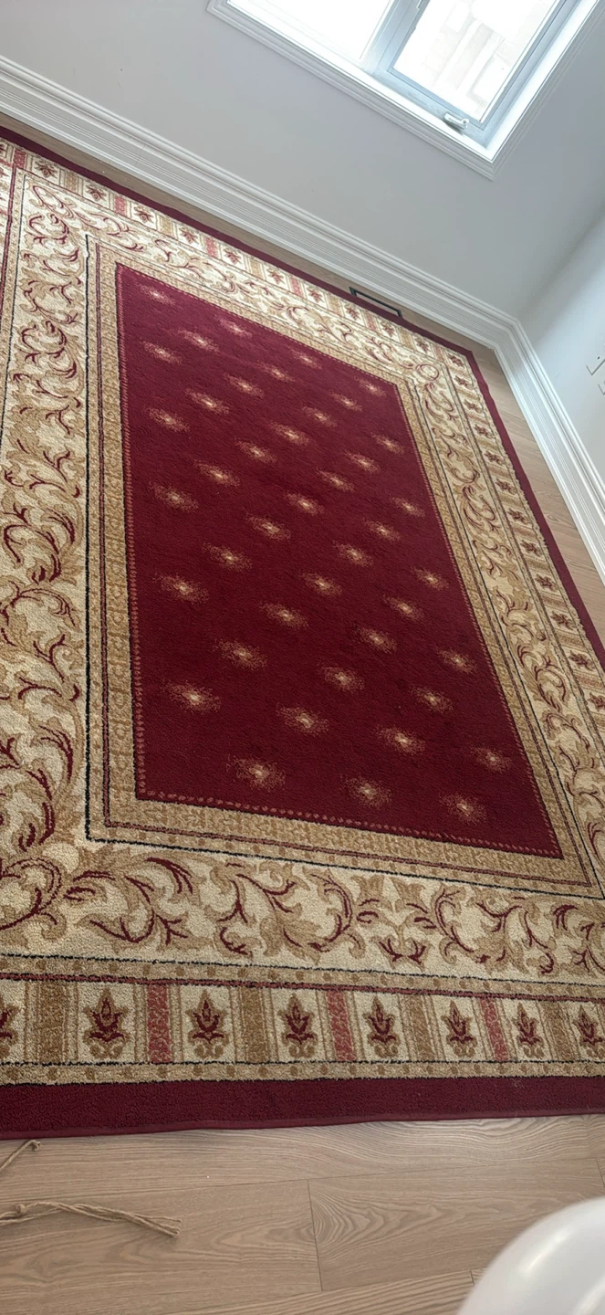 Large Red and Black Shag Area Rug