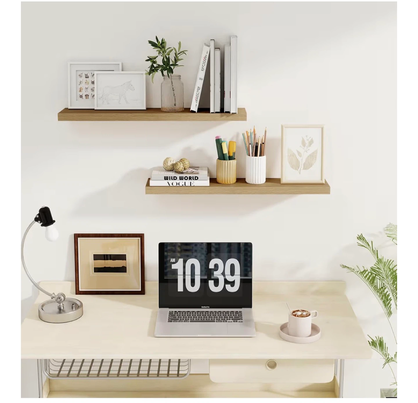 Floating Wall Shelves - Heavy Duty Oak Finish - photo 5