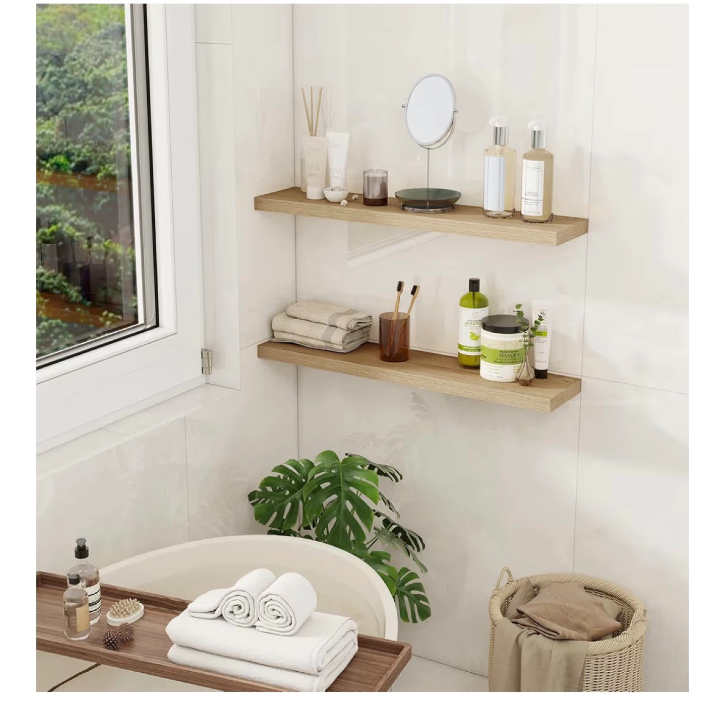 Floating Wall Shelves - Heavy Duty Oak Finish - photo 4