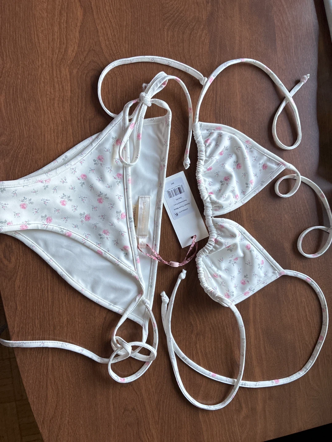 LoveShackFancy Dannie Tween Bikini Sunwashed Ivory XL
