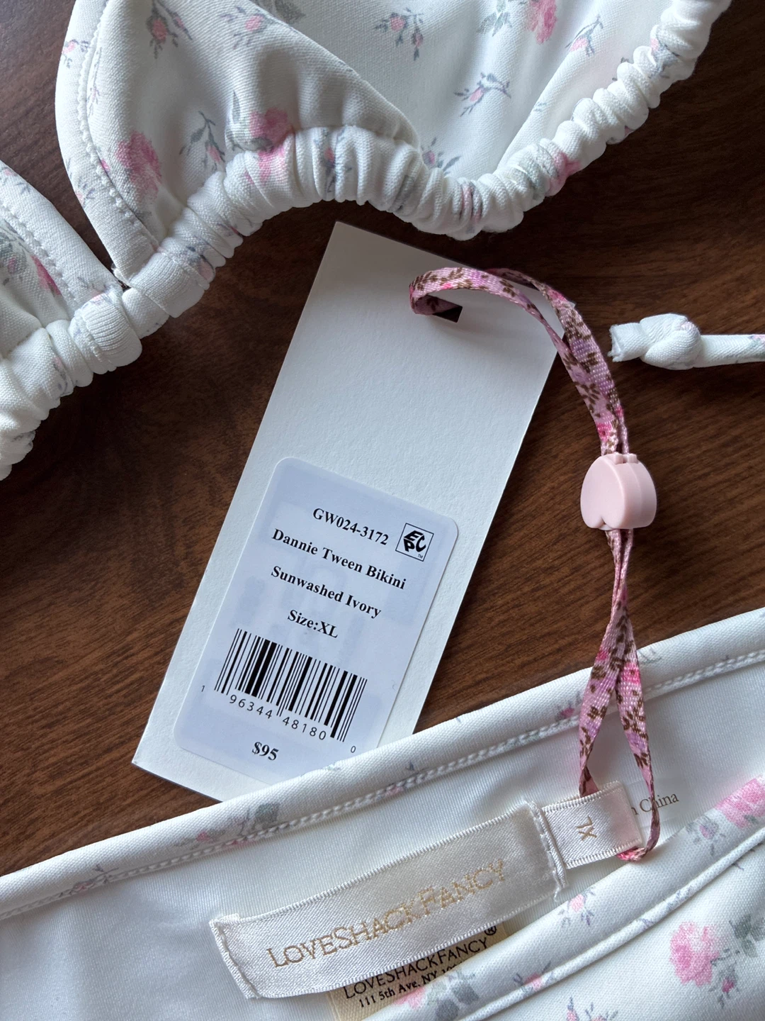 LoveShackFancy Dannie Tween Bikini Sunwashed Ivory XL - photo 2