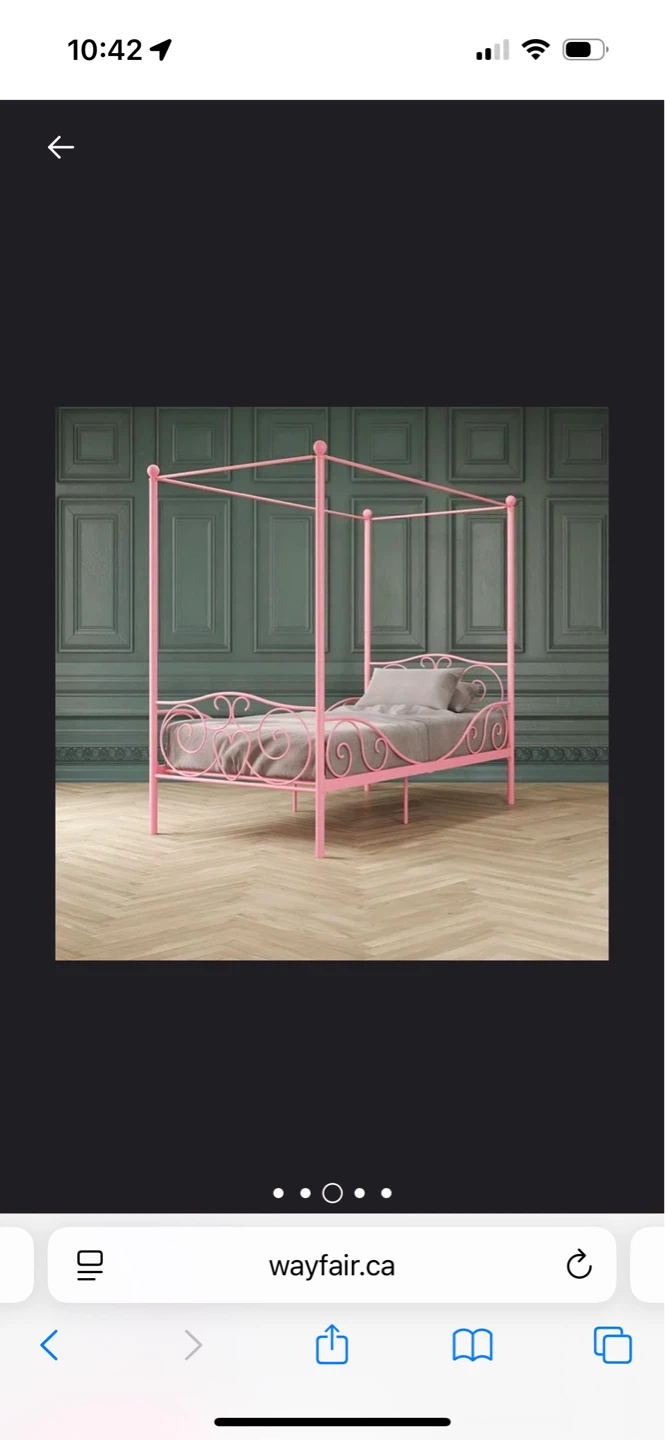 Pink Canopy Bed Frame - Twin Size - photo 2