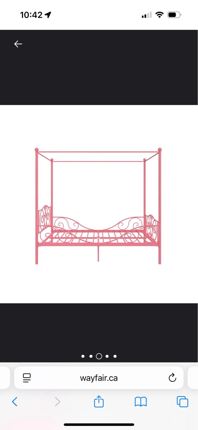 Pink Canopy Bed Frame - Twin Size - photo 3