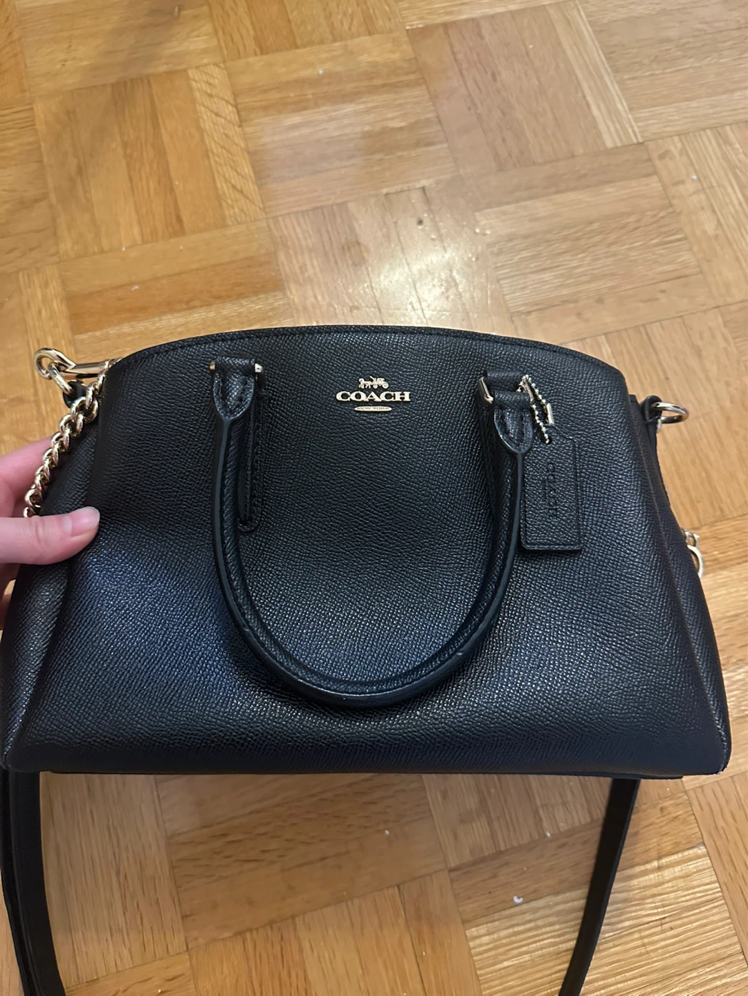 Coach Black Leather Satchel Bag