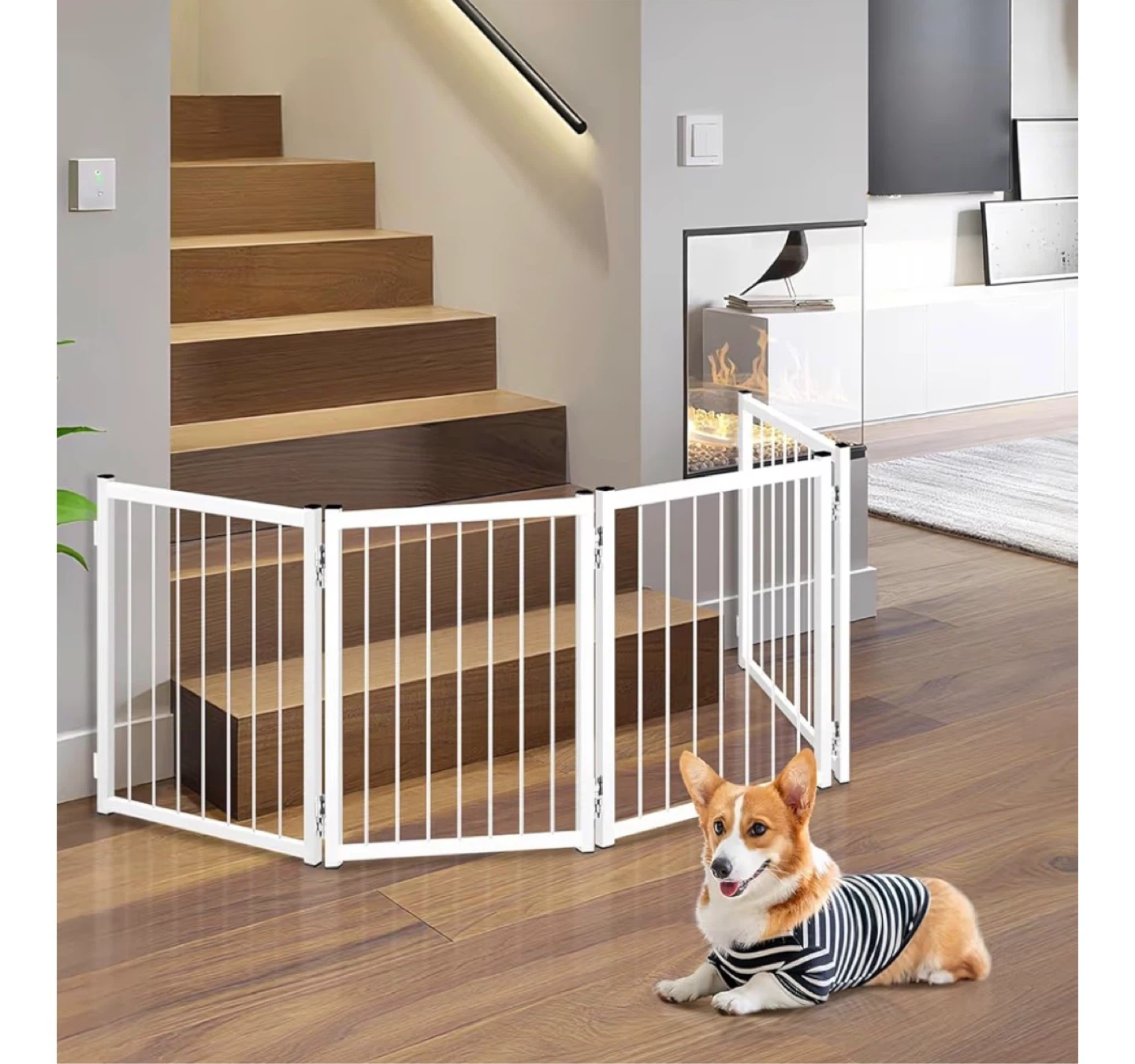 Expandable Metal Dog Gate - White - photo 5