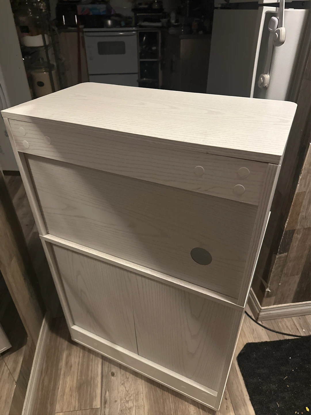 White 2-Door Cabinet with Shelves microwave stand - photo 3