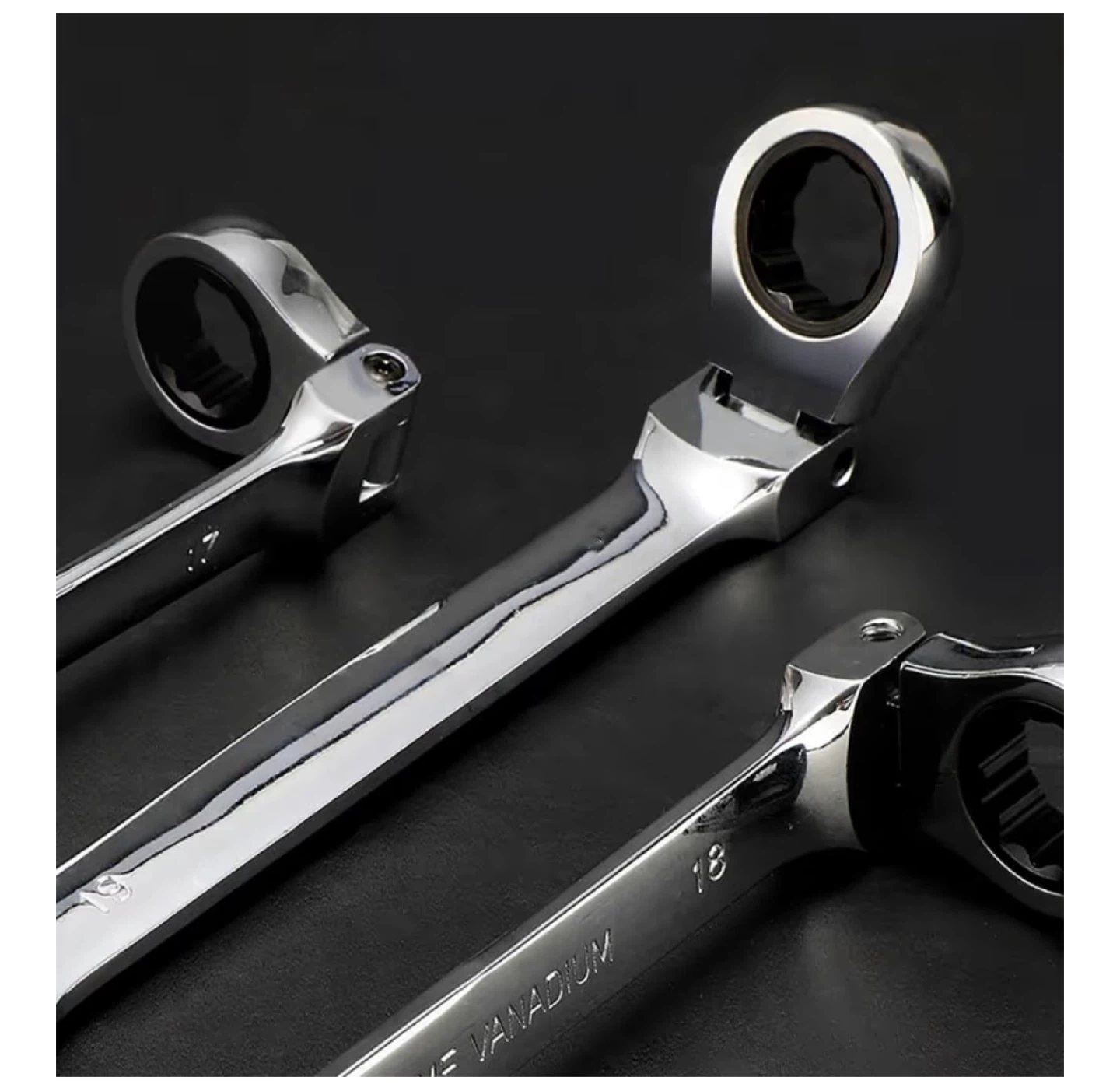 Metric and SAE Ratcheting Wrench Set with Roll-Up Pouch - photo 4