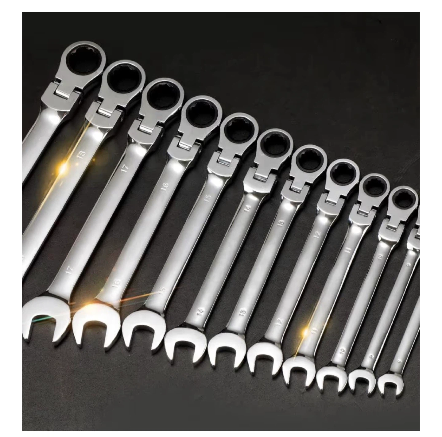 Metric and SAE Ratcheting Wrench Set with Roll-Up Pouch - photo 3