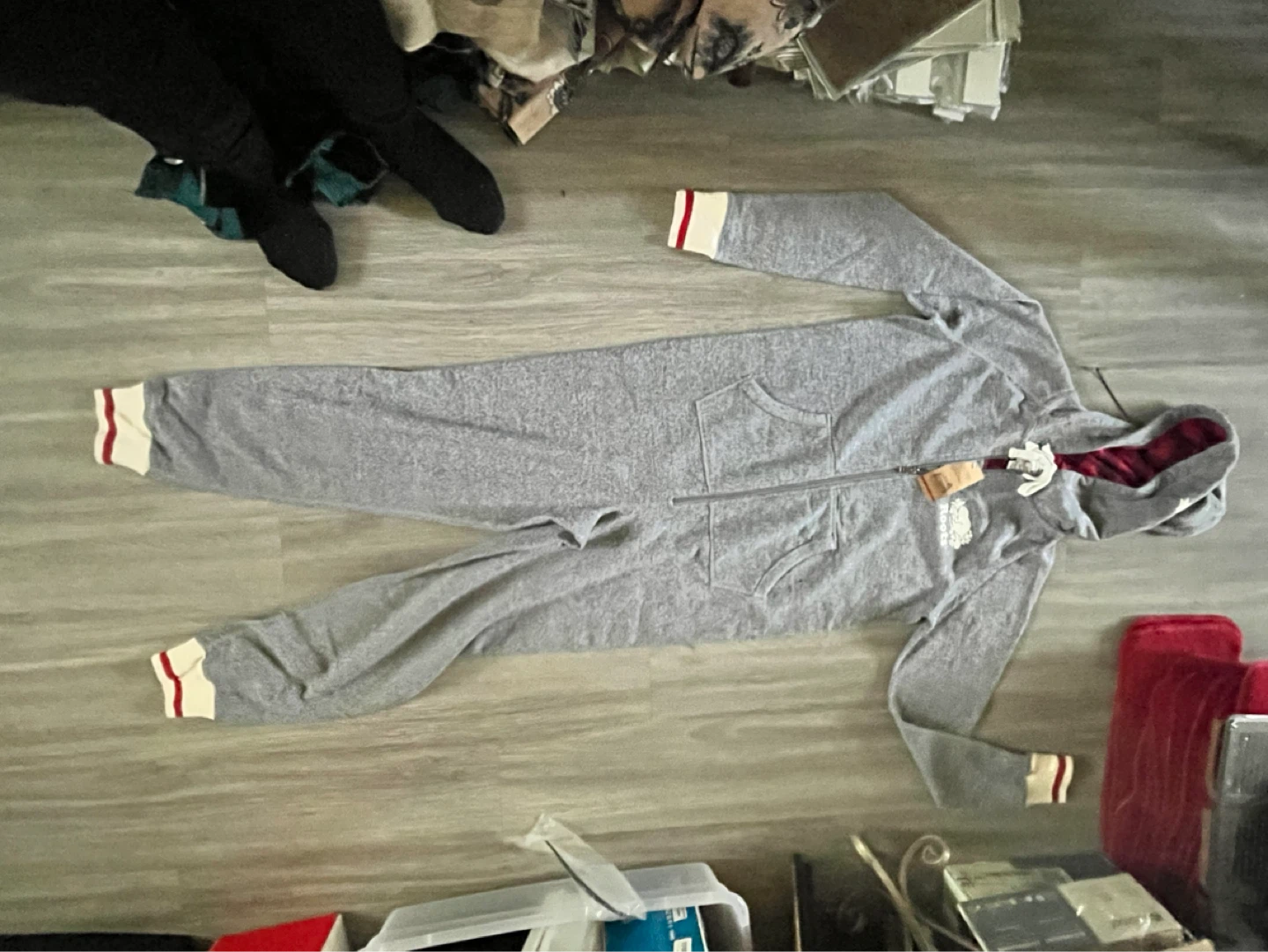 Roots Grey Fleece Onesie Jumpsuit M/M