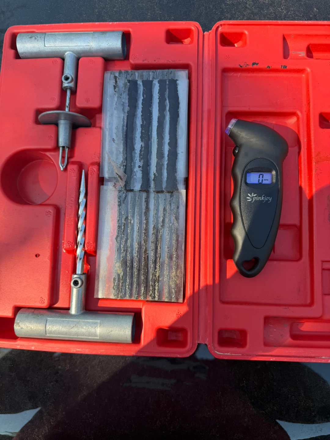 Pinkjoy Tire Repair Kit with Digital Tire Gauge